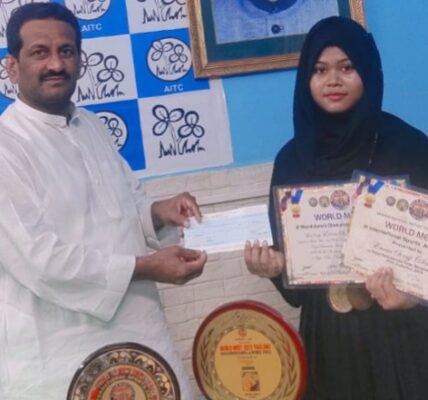 TMC Councillor Iqbal Ahmed Felicitates Erum Seraj, As she Receives Black Belt at World Meet 2023, Bangkok